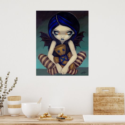 Voodoo in Blue gothic fairy Art Print (Keuken)