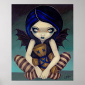 Voodoo in Blue gothic fairy Art Print (Voorkant)