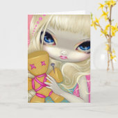 "Voodoo in Roze" Wenskaart Kaart (Gele Bloem)