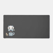 Voodoo Kat op Donkergrijs Bureaumat (Voorkant)