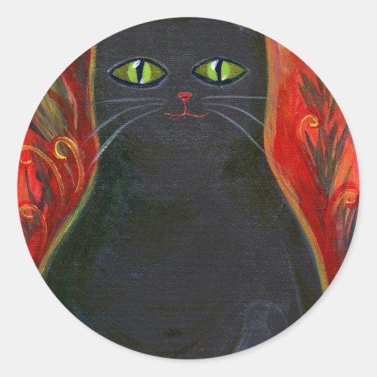Voodoo-Kat Ronde Sticker (Voorkant)