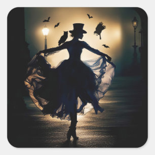 Voodoo Koningin Halloween Gotische Victoriaanse Ra Vierkante Sticker