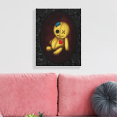 Voodoo lappenpop met knopen, patches en spelden canvas afdruk (Insitu (Woonkamer))