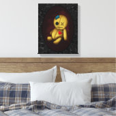 Voodoo lappenpop met knopen, patches en spelden canvas afdruk (Insitu (Slaapkamer))
