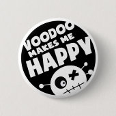 Voodoo maakt me gelukkig ronde button 5,7 cm (Voorkant)