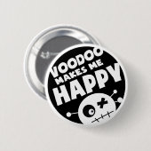 Voodoo maakt me gelukkig ronde button 5,7 cm (Voorkant /achterkant)