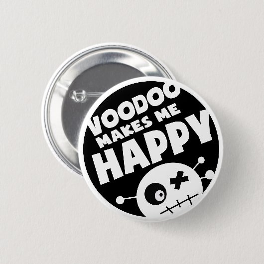 Voodoo maakt me gelukkig ronde button 5,7 cm (Voorkant /achterkant)