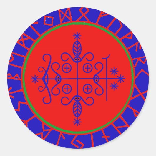 VooDoo Magik - Papa Legba Ronde Sticker (Voorkant)