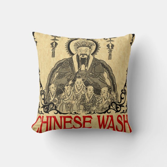 Voodoo Mama's Chinese Wash Art Pillow Kussen (Voorkant)