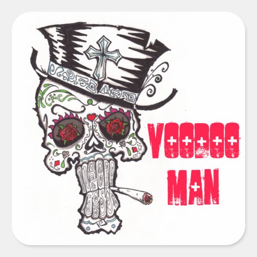 voodoo-Man Vierkante Sticker (Voorkant)