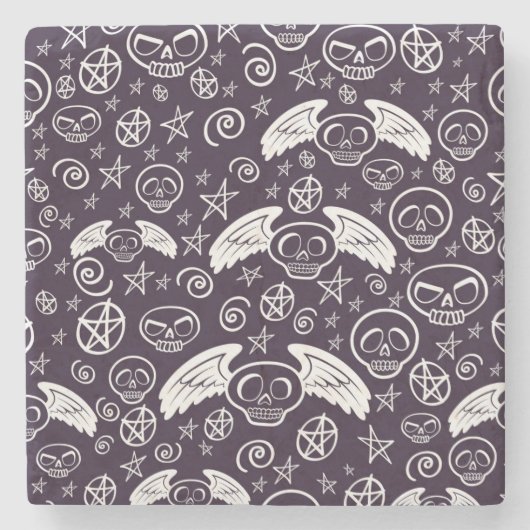 "Voodoo"-patroon Stenen Onderzetter (Voorkant)