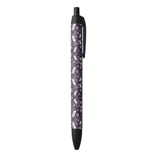 "Voodoo"-patroon Zwarte Inkt Pen (Achterkant (Verticaal))