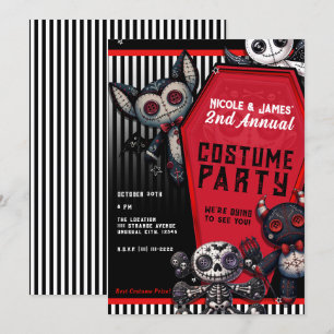 Voodoo Plushies Coffin Halloween Kostuum Party Kaart