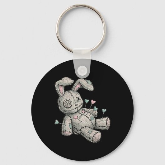 Voodoo Pop Bunny Naalden Hart Hartzeer Pasen Sleutelhanger (Voorkant)