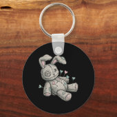 Voodoo Pop Bunny Naalden Hart Hartzeer Pasen Sleutelhanger (Voorkant)