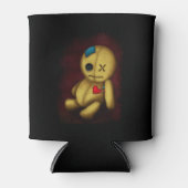 Voodoo Rag Doll met knoppen Patches en pinnen Blikjeskoeler (Voorkant)