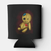 Voodoo Rag Doll met knoppen Patches en pinnen Blikjeskoeler (Achterkant)