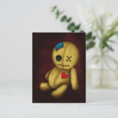 Voodoo Rag Doll met knoppen Patches en pinnen Briefkaart (Staand voorkant)