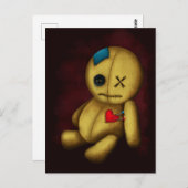 Voodoo Rag Doll met knoppen Patches en pinnen Briefkaart (Voorkant / Achterkant)