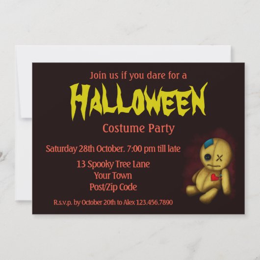 Voodoo Rag Doll met knoppen Patches en pinnen Kaart (Voorkant)