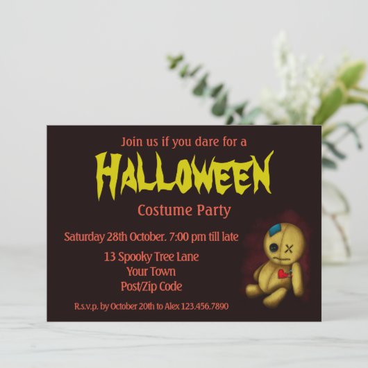 Voodoo Rag Doll met knoppen Patches en pinnen Kaart (Staand voorkant)