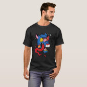 Voodoo Religie Magische Sorcery Vervormde Wolf T-shirt (Voorkant volledig)
