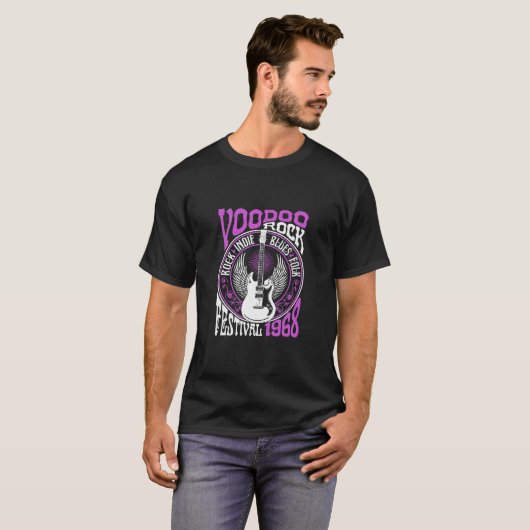 Voodoo Rock Festival Blues Rock Guitar T-shirt (Voorkant volledig)