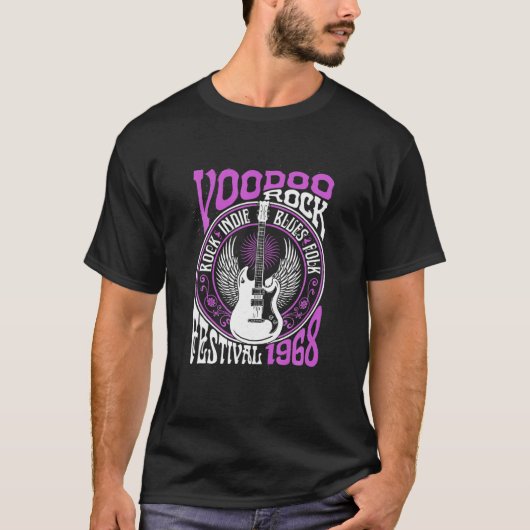 Voodoo Rock Festival Blues Rock Guitar T-shirt (Voorkant)
