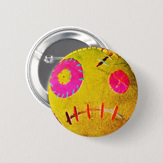Voodoo Rotten Geel Ronde Button 5,7 Cm (Voorkant /achterkant)