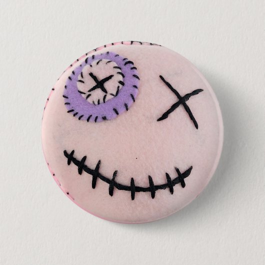 Voodoo Roze Ronde Button 5,7 Cm (Voorkant)