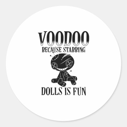Voodoo Sayings | Voodoo Doll Magic Curse Gift Ronde Sticker (Voorkant)