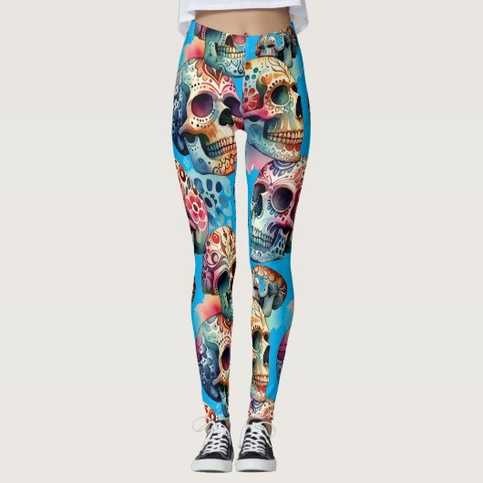 Voodoo schedel legging (Voorkant)