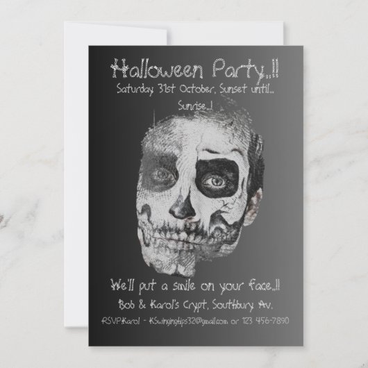 Voodoo Smile Halloween-feest Kaart (Voorkant)