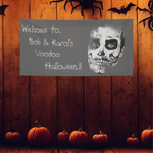 Voodoo Smile Halloween feest Spandoek