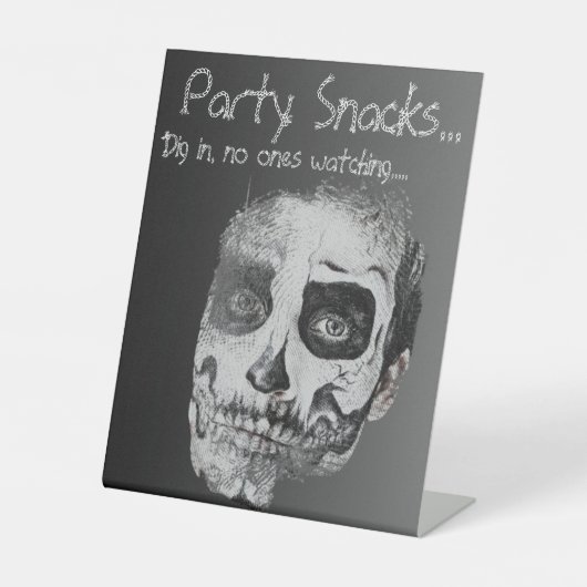 Voodoo Smile Halloween Party Snacks Reclamebord Met Voetstuk (Voorkant)