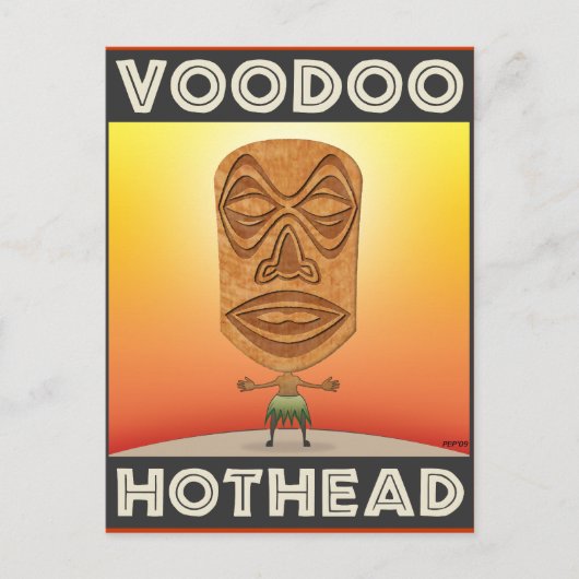 VooDoo Tiki Head Briefkaart (Voorkant)