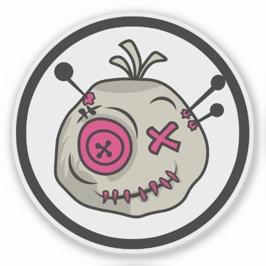 Voodoo Token Small 4" x 4" Vinyl Sticker (Voorkant)