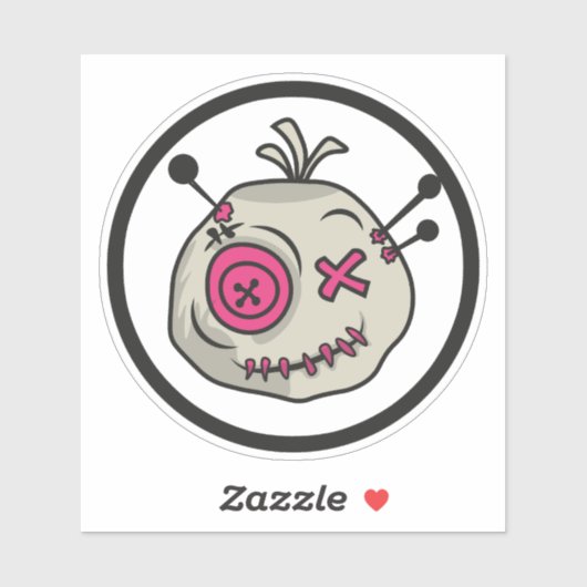 Voodoo Token Small 4" x 4" Vinyl Sticker (Vel)