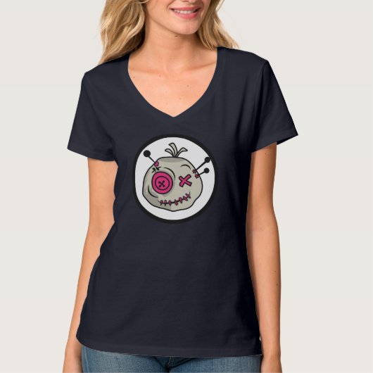 Voodoo Token Vrouwen Basic V-hals T-shirt (Voorkant)