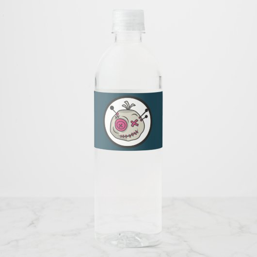 Voodoo Token Water Bottle Label (8" x 2.125") Waterfles Etiket (Voorkant)
