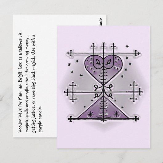 Voodoo Vévé voor Manman Brigit Briefkaart (Voorkant / Achterkant)