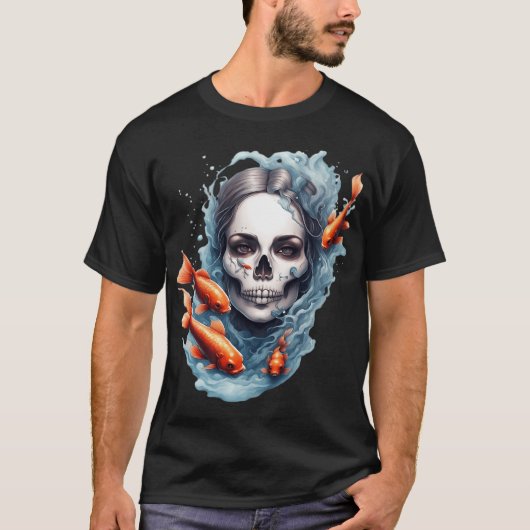 Voodoo visvrouw Steampunk rellen T-shirt (Voorkant)