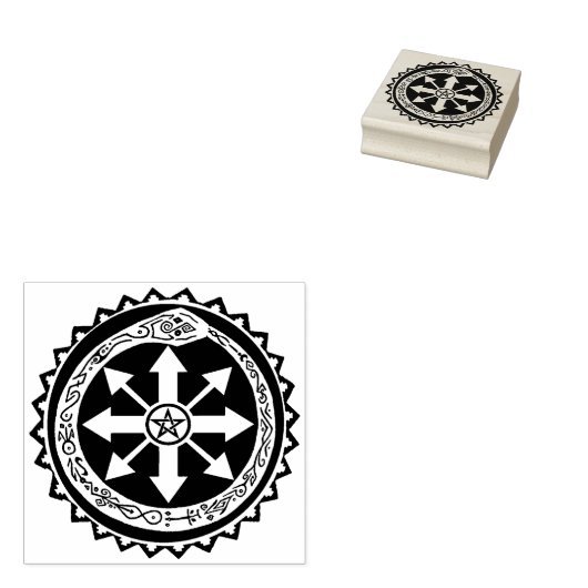 VooDou Chaos symbool Orobourus Rubberstempel (Gestempeld)