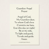 voogd engel gebed heilige Kaart (Achterkant)