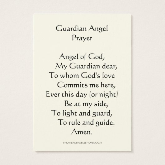  voogd engel gebed heilige Kaart (Achterkant)