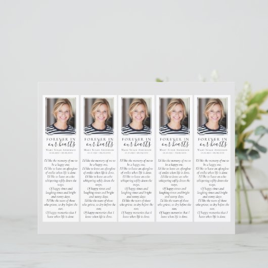 Voor | 2x7 DIY Funeral Bladwijzer Sjabloon (Staand voorkant)