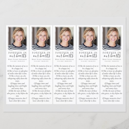 Voor | 2x7 DIY Funeral Bladwijzer Sjabloon (Voorkant)