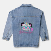 Voor 6e 6 panda eenhoorn denim jacket (Achterkant)