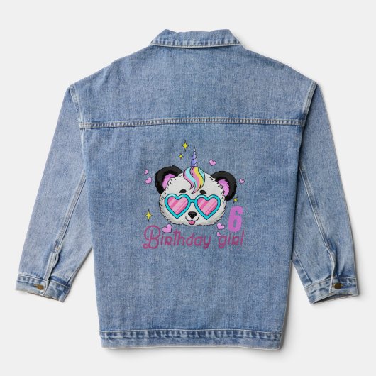 Voor 6e 6 panda eenhoorn denim jacket (Achterkant)