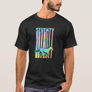 Voor 70-jarige paard thema verjaardag equestrian B T-shirt